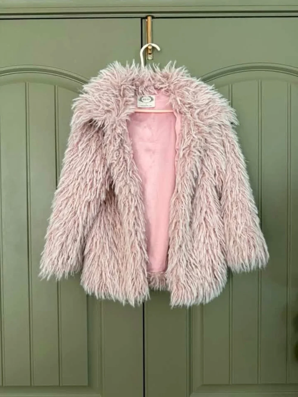 Joyfolie Girls Pink Faux Fur Coat
